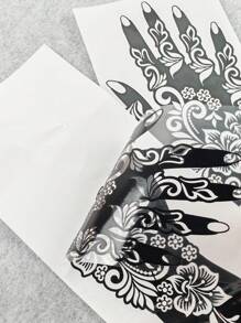 2 Sheets Floral Reusable Tattoo Stencils Temporary Tattoo Sticker Body Art Tattoos Stencils Sticker Glitter Tattoo Template For Hand Body Art Designs