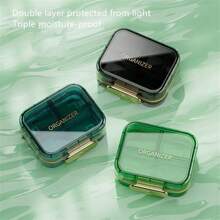 1pc Portable Pill Organizer With 7 Compartments - Lightproof, Moisture-Sealed Medicine Box For Easy Travel & Storage