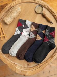 5 cặp Nam Argyle Mẫu Crew Vớ - Nhiều màu - Xem 3