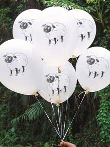 20 piezas de globos decorativos con diseños de ovejas retro impresas para fiestas, cumpleaños y decoración de escenas temáticas