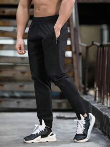 3 条装大码男士休闲宽松运动裤春秋跑步训练长裤 - 彩色 - 查看 4