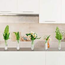 Tomnk 15/30/50pcs Glass Vases For Centerpieces, 7.5in Slim Flower Vases Wedding Table Decor For Single Rose Vases Bulk, Home Aesthetic Desk Decor, Party Decorations, Mother's Day Decor, Ideal Mother's Day Gift - 透明 - 查看 6