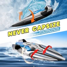 2025 Gray Remote Control Boat 20+ MPH 2.4GHz Racing Boats RC Boat 1~2 Batteries Children's Gifts, Birthday Gifts, Holiday Gifts - Multicolor - View 2