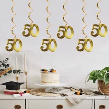 12 Peças Decorações Pendentes Espirais de PVC, Adequadas para Decoração de 50º Aniversário, 50º Aniversário de Casamento, Bottom de Festa
