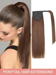 Extensiones de cabello humano con cola de caballo, extensiones de cabello con clips para uso diario, fácil de usar, extensión de cola de caballo de color natural para mujeres, larga y recta