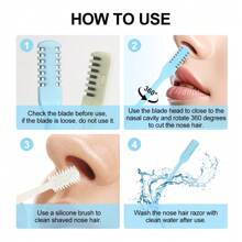 2 件双面刀鼻毛修剪器带收纳盒，便携式手动鼻毛去除剃须刀套装，男女皆宜，可清洗 360 度旋转鼻毛修剪器 - 鼻部护理工具、美发产品及理发沙龙美容旅行必备配件 - 彩色 - 查看 10