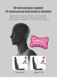 1 Customized Car Neck Pillow - Double-Sided Design Personalized Photo Pillow, Knitted Polyester Fabric, Mixed Colors, Unique Gifts And Souvenirs, Comfortable Driving, Fashionable And Comfortable, Unique, Text Customization - Upload Text to Customize Pillow - View 6
