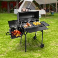 YUNRUX Portable Charcoal Grill BBQ Grill Stand Grill Folding Grill Camping Grill Black - Black - View 1