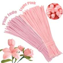 Set de 201/401/367 piezas de limpiapipas rosas con 1 video tutorial paso a paso, perfecto para hacer animales, flores, cuentas y decoraciones navideñas para proyectos de manualidades y artesanía, filamento de chenilla para trabajos artesanales, regalo del Día de la Madre - Multicolor - Ver 19