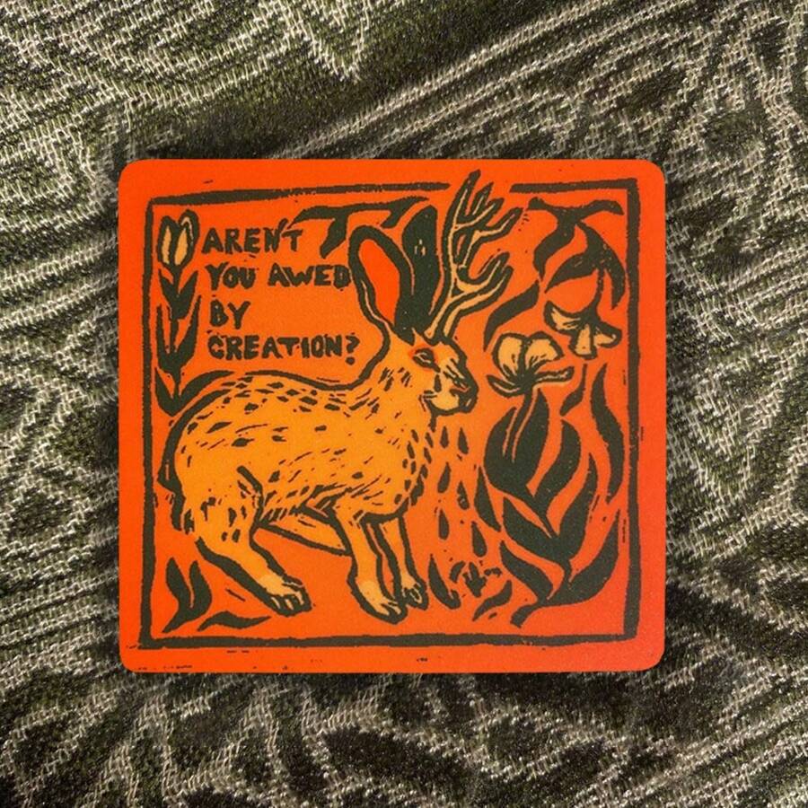 2 piezas Adhesivo de vinilo "Asombrado por la Creación", para diario de balas, planificador, portátil, botella de agua, funda de teléfono, decoración - Multicolor - Ver 1