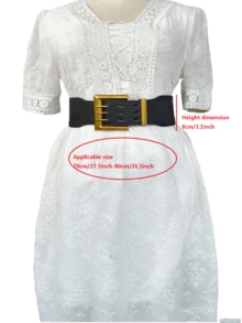 1 件女士弹性腰带，可调节腰带，时尚带扣装饰，适用于连衣裙/外套，百搭休闲、复古、派对、优雅、休闲