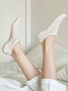 5 Pairs Low Vamp Invisible Ankle Socks, Non-Slip, Comfortable, Soft, Breathable, Versatile For Everyday Wear - Multicolor - View 9