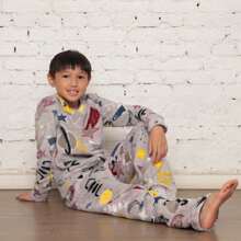 ***Check The Measurements Carefully*** Children's Pajama Set/Fleece Ultra Soft/Boy, Unisex. - Grey - View 1