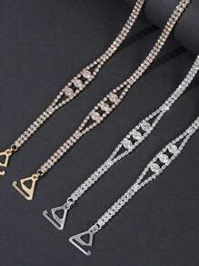 1 Pair Women Adjustable Replaceable Undergarment Shoulder Straps Accessories, Rhinestone Slip Proof Strap, For Rave