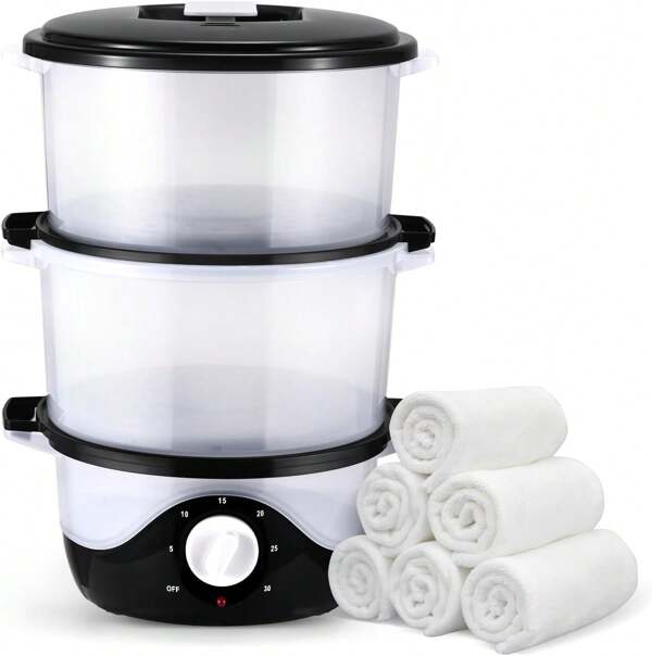 Handtuchwärmer, 6 l, Handtuchdampfer mit großer Kapazität, beheizter Handtuchdampfer, schnelles Aufheizen auf 93 °C innerhalb von 10 Minuten für Spa, Gesichtsbehandlung, Friseur, Salon