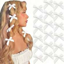 9件/包 4厘米多色蝴蝶结发夹芭蕾风格丝带发饰、发夹