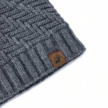 gorros tejidos a para hombres y mujeres, gorro para exteriores, gorros deportivos cálidos con forro de piel de felpa - Negro - Ver 6