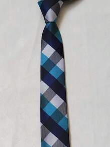 Men's Casual Colorful Plaid Slim Tie(5.5cm) - 白色 - 查看 3