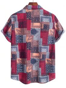 Casual Business Fashion Printed Short Sleeve Shirt
