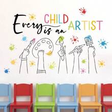 BRUP 1pc PVC Watercolor Cartoon Digital Train Pattern Creative Wall Stickers, Removable Decals For Nursery Schools, Classroom & Playroom Wall Decor & Home Aesthetics Wall Art Bedroom Decor Home Decor Living Room Wall Paper Party Decorations Living Room Decor Bedroom Office Decor Home Decor Items Personalised Stickers - Multicolor - View 5