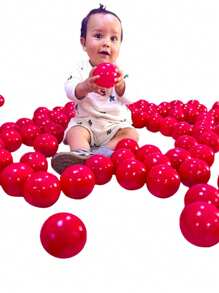 Pelotas Para Alberca Libres De Plomo 50 pzs. Rojas Unicolor - Rojo - Ver 2