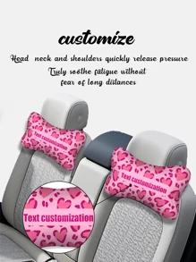 1 Customized Car Neck Pillow - Double-Sided Design Personalized Photo Pillow, Knitted Polyester Fabric, Mixed Colors, Unique Gifts And Souvenirs, Comfortable Driving, Fashionable And Comfortable, Unique, Text Customization - Upload Text to Customize Pillow - View 2