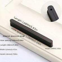 1pc Black Aluminum Alloy Cabinet Handle, Kitchen Drawer Pull, Knob Furniture Hardware - Multicolor - View 15