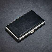 1PC Slim Extended Cigarette Case For 20 Cigarettes 5.5mm Fashion Metal Leather Ultra-Thin Flip Cover Cigarette Case - 1件 粉紅色 - 查看 10
