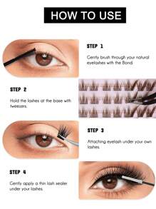 120Pcs/124Pcs Brown/Black Lash Clusters Manga Lash Clusters Fairy Cat Eye Lash Clusters Natural Fox Eye Eyelashes Clusters Wispy C Curl Cluster 9-13MM Eyelash Extensions Anime DIY Individual Lashes Natural Look By PALM LASHES , Left And Right - C - View 8