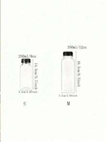 1/5 sticle din plastic pentru suc cu capace, 8 oz 12 oz (250 ml, 350 ml), recipiente pentru suc cu capac pentru frigider, sticle reutilizabile pentru suc, sticle pentru smoothie, sticle goale din plastic pentru suc, recipiente pentru băuturi cu capace, sticle goale pentru lapte, sticle din plastic pentru băutură, pentru camping în aer liber