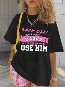 Tween Girls' Casual Fun Print Round Neck Short Sleeve T-Shirt For Summer - Black - View 1