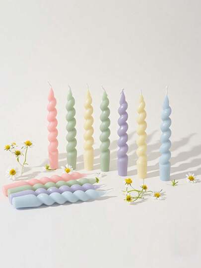 Scented Wax Twist Spiral Long Stem Candle, Nordic Ins Style Wedding Favor, Birthday Gift, Unique High-End Atmosphere Decoration Piece, Suitable For Weddings, Gifts, Parties, Dinners, Outdoor, Living Room, Bedroom, Dining Room, Coffee Table, Balcony, Bathroom, Holidays, Entryway