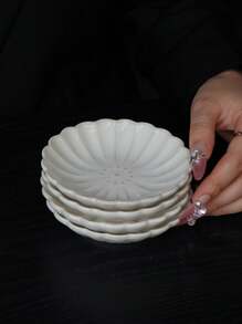 1/2/4 件陶瓷花卉图案调味品/蘸酱碟，复古风格调味品/莎莎酱/酱油/芥末酱托盘，多功能调味品盘，学校用品 - 多 - 查看 4