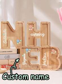 Pușculiță personalizată pentru copii, pușculiță cu nume personalizată, pușculiță cu inițiale personalizate, A~Z, cadouri de ziua de naștere personalizabile, pușculiță transparentă pentru economii, decor pentru camera copiilor, nume personalizat, pușculiță pentru fete, cadou pentru copii, cadou pentru baby shower, cadou de Ziua Mamei, cadou de Paște, sufragerie, dormitor, decorațiune, băiat, fată, copil, elev, cadou pentru mamă pentru întoarcerea la școală