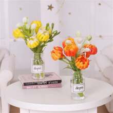 3pcs/5pcs Random Miniature Lifelike Desktop Flower Vase Decor, Creative Home Scene Photography Props - Multicolor - View 2