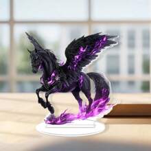 Adorno de conejo/caballo/tigre de Pascua, acrílico plano 2D, decoración de escritorio para el hogar y las fiestas. - Morado - Ver 4