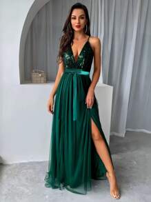1 pieza Enagua verde oscuro de 105 cm de largo para mujer que se puede usar con un cinturón de cintura alta, una falda con abertura lateral de doble capa, una falda para escenario y banquete, adecuada para boda, banquete, actuación, fotografía de viaje, falda decorativa de estilo sexy, falda larga hasta el piso, falda decorativa de festival, falda de actuación de fiesta de carnaval al aire libre, vestido de dama de honor, falda de baile, falda de disfraz de festival, vestido decorativo de cosplay, ropa de otoño para mujer - multicolor - Ver 3