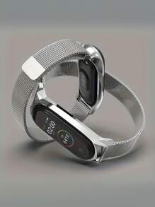 1pc Stainless Steel Strap Compatible With Xiaomi Mi Band 3/4/5/6, Unisex, Classic Minimalist Casual Style - For Mi Band 3/4/5/6 - View 6