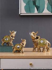 Artisanat en résine d'éléphant, décorations en verre, décorations d'éléphant, éléphants de style européen