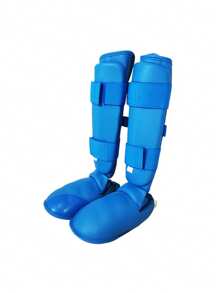 MMA 武术护胫板带衬垫，男女青年款，可调节护腿板，带脚背保护，适用于跆拳道、柔道、空手道、泰拳训练陪练