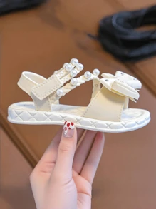 2025 New Girls Summer Fashion Open-Toe Flower Princess Shoes, Kids Lightweight Breathable Sandals, Thick-Sole Non-Slip Beach Shoes For Little Girls