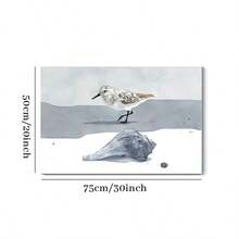 1Pc Framed Wall Art Sandpiper And Whelk Watercolor Canvas Poster Paintings Ideal Gift For Living Room Bedroom Corridor Wall Decor Room Decoration Ready To Hang - White - View 10