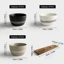 [Bộ 3 món + Khay đựng hạt óc chó] Bát ăn nhẹ bằng gốm sứ tối giản Nhật Bản - Đĩa đựng hạt chống trượt/Bát tráng miệng trà chiều/Bát đựng salad trái cây, Màu Morandi, Có thể xếp chồng, An toàn với lò vi sóng và máy rửa chén, Bộ đồ ăn cho các buổi họp mặt gia đình - Nhiều màu - Xem 7