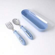 2pcs Personalized Cutlery Set, Custom Spoon- Custom Name Engraved Spoon Fork Set - Stainless Steel Cutlery Set, Stainless Steel Table Forks, For Anniversaries, For Valentine's Day, For Mother's Day, For Birthdays, For Children's Day, For Father's Day, For Graduation, For Weddings, For Housewarming Dining Room, Kitchen, Office, School