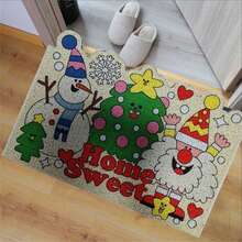 23.62*15.74inches Christmas Silk Hoop Mat For Household Entrance Door Rubbing Soil Mat - White - View 6