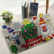 23.62*15.74inches Christmas Silk Hoop Mat For Household Entrance Door Rubbing Soil Mat - White - View 8