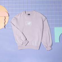 New Balance 女士休闲套头卫衣，基础舒适圆领 WT33514DMY - 淡紫色 - 查看 9