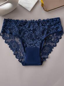 10 件/包优雅蕾丝女士内衣，女士纯色蕾丝三角内裤性感内衣 - 彩色 - 查看 4