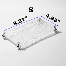 1Set/1pc Stone Pattern Clear Acrylic Tray Bathroom Vanity Trays With Stand, Cosmetic Table Jewelry Skin Care Cosmetics Tray, Napkin Tray, Clear Color Tray For Perfume, Aromatherapy, Shower Gel, Skin Care Products, Cosmetics Back To School