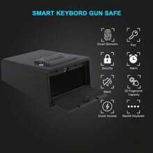 Compact Personal Safe – Small Security Safe With Electronic Lock, Black - Black - View 1